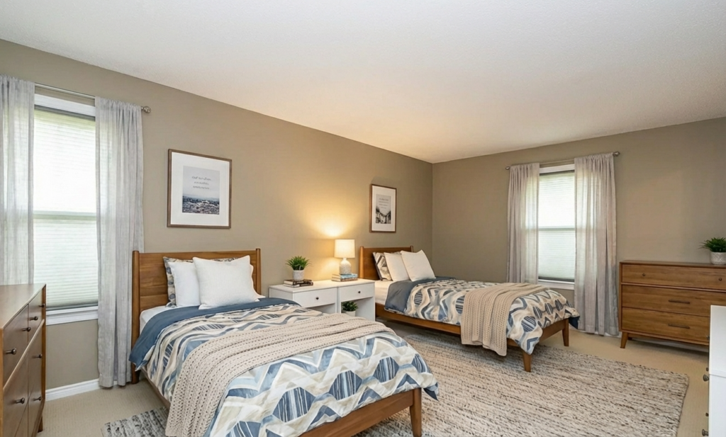 shared bed pinewood